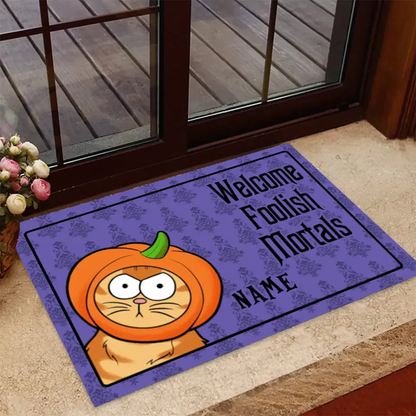 Welcome, Foolish Mortals - Halloween Gift For Cat Owners, Cat Lovers