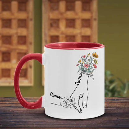 Holding Mom's Hands Family Garden - Personalized Mug