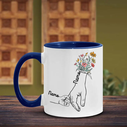 Holding Mom's Hands Family Garden - Personalized Mug