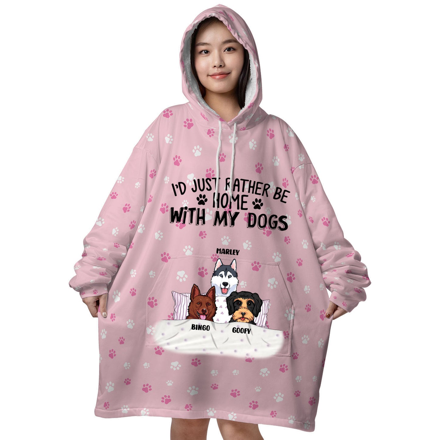 Oversized Custom Dog Blanket Hoodie - Gift for Dog Lovers