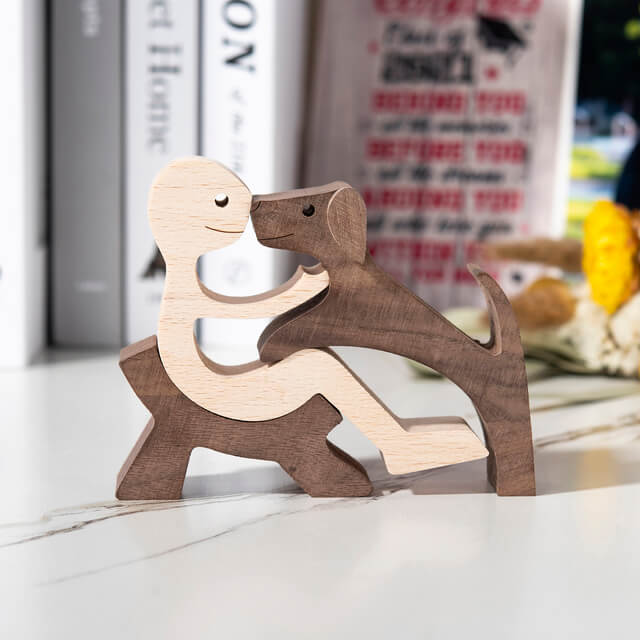 "Forever My Companion" - Hand-Carved Wooden Jigsaw Figure