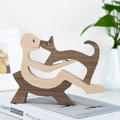 "Forever My Companion" - Hand-Carved Wooden Jigsaw Figure